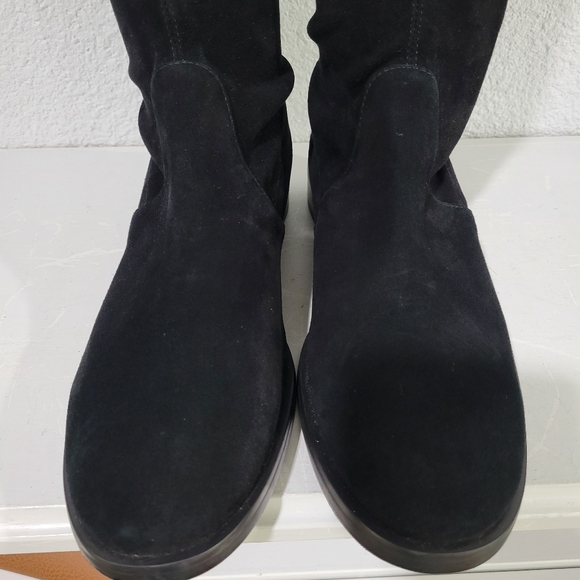 New Stuart Weitzman Jocey Stretch Suede OTK Boots Black Size 8 US S0741 - Picture 8 of 14